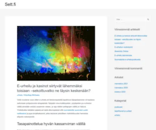 Sett.fi(Peliala ja elektroninen urheilu) Screenshot