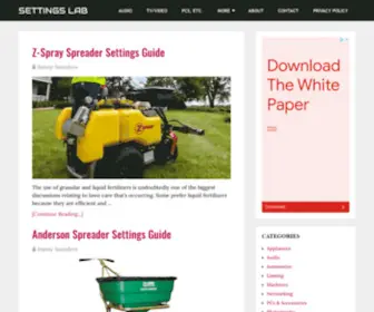 Settingslab.com(Best Settings for Tech Products) Screenshot