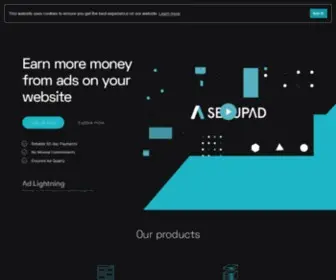 Setupad.com(Website Monetization Platform for Ad Optimization) Screenshot