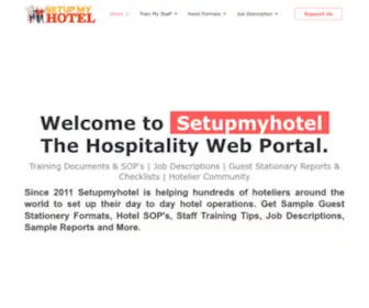 Setupmyhotel.com(The Hospitality Wiki For Hoteliers) Screenshot