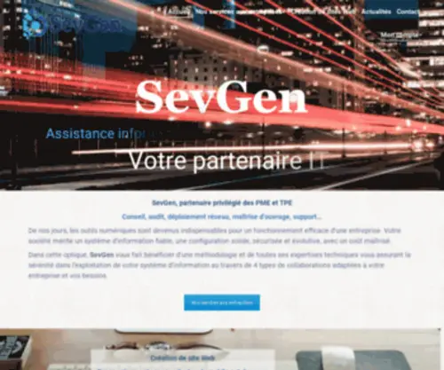 Sevgen.fr(Le partenaire privilégié des PME et TPE) Screenshot