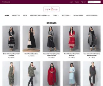 Sewandyou.com(SEW offers a dynamic collection of understated sassy indian fashion) Screenshot