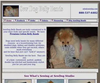 Sewdog.com(SewDog Custom Belly Bands made for your dog's specific needs) Screenshot