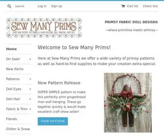 Sewmanyprims.com(Primitive & Whimsical Patterns) Screenshot