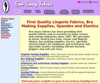 Sewsassy.com(Lingerie, Bra, Swimwear Fabrics and Accessories) Screenshot