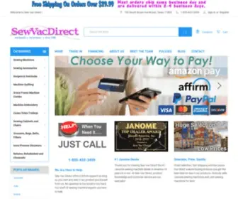 SewVaCDirect.com(Sewing, Embroidery & Quilting Machines, Frames, Cabinets & Accessories) Screenshot