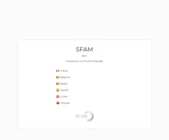 Sfam.eu(Choose your country and language to get access to our local websites. SFAM) Screenshot