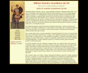 Sfantuldumitru.com(Sfantul Dumitru Izvoratorul de Mir) Screenshot