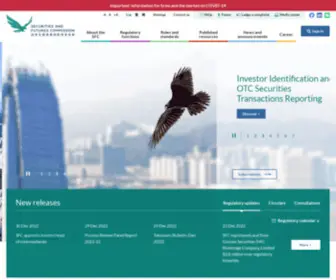 SFC.hk(Securities & Futures Commission of Hong Kong) Screenshot