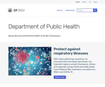 SFDPH.org(San Francisco Department of Public Health) Screenshot