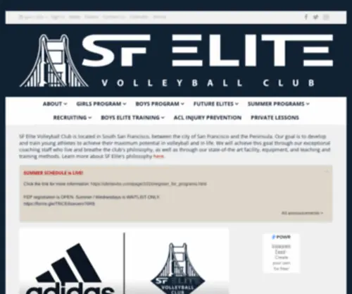 SfelitevBc.com(SF Elite Volleyball Club) Screenshot