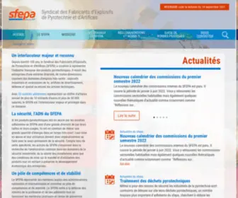 Sfepa.com(Syndicat des Fabricants d’Explosifs de Pyrotechnie et d’Artifices) Screenshot