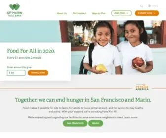 Sffoodbank.org(1 in 5 residents in San Francisco and Marin needs food assistance. Every $1 Donated) Screenshot