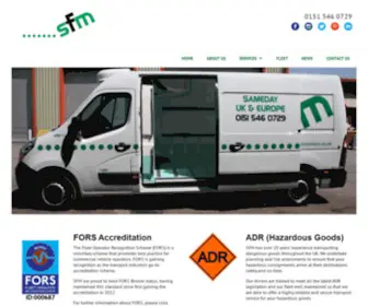 SFmcouriers.com(Same day UK & European specialists) Screenshot