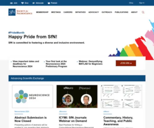 SFN.org(Society for Neuroscience) Screenshot