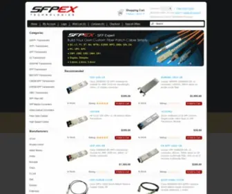 Sfpex.com(Order fiber optic transceiver from SFP expert SFPEX) Screenshot