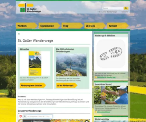 SG-Wanderwege.ch(St.Galler Wanderwege) Screenshot