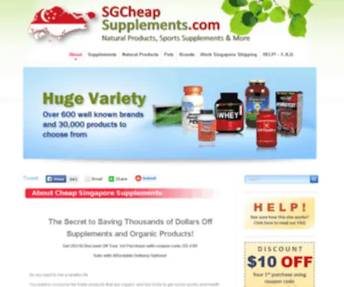 SGcheapsupplements.com(Singapore Supplements) Screenshot