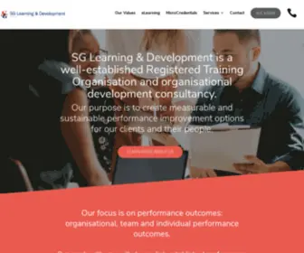 Sglearning.com.au(SG Learning & Development is a Registered Training Organisation) Screenshot