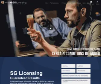 Sglicensing.co.uk(SG Licensing) Screenshot