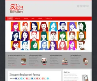 Sgrecruiters.com(Licensed Employment Agencies in Singapore providing recruitment services and Singapore jobs) Screenshot