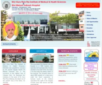 SGRRMC.com(Shri Guru Ram Rai Institute Of Medical & Health Sciences) Screenshot