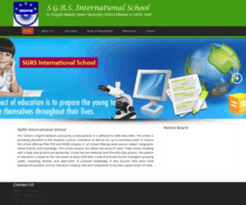 SGrsinternationalschool.com(SGRS International School) Screenshot