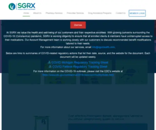 SGRxhealth.com(Pharmacy Benefit Management Home) Screenshot