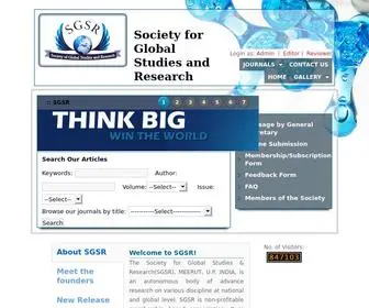 SGSrjournals.co.in(Society of Global Studies and Research) Screenshot