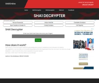 Sha1Online.org(Free SHA/SHA512/SHA384/SHA256/SHA224 Hash generator) Screenshot
