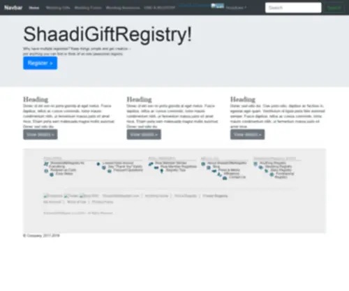 Shaadigiftsregistry.com(Get creative with with one gift registry for anything) Screenshot