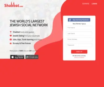 Shabbat.com(The Jewish Social Network helping to connect the Jewish people) Screenshot