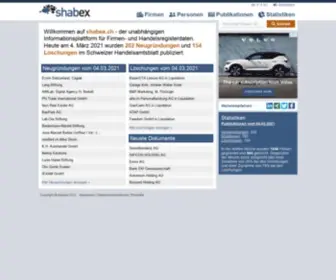 Shabex.ch(Firmeninformationen, kompakt und übersichtlich) Screenshot