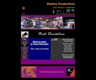 Shabooproductions.com(SHABOO..."Serving Musicians Since 1971") Screenshot