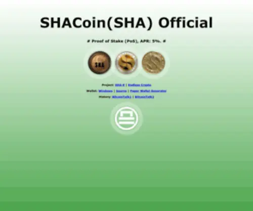 Shacoin2.com(SHACoin(SHA) Official) Screenshot