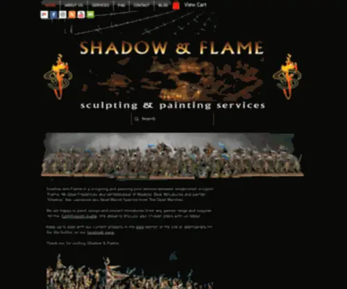 Shadowandflame.co.uk(Commission miniature painting) Screenshot