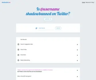 Shadowban.eu(Twitter Shadowban Test) Screenshot