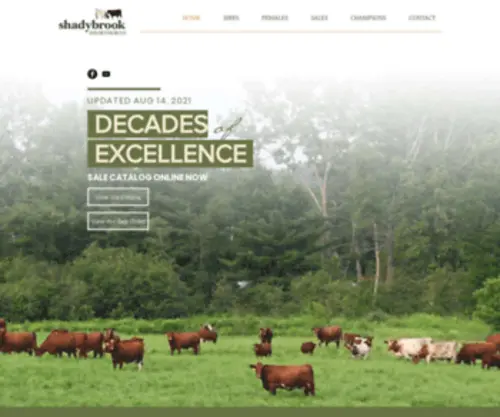 Shadybrook.ca(Shadybrook Shorthorns) Screenshot