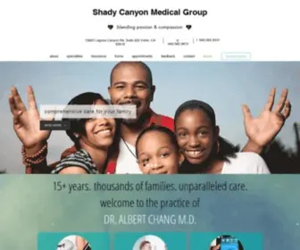 Shadycanyonmg.com(15+ years of experience. Thousands of families. Unparalleled care. Dr. Albert Chang) Screenshot