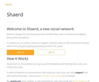 Shaerd.com(Social Media Done Differently) Screenshot