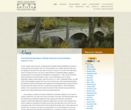 Shaf.org(Save Historic Antietam Foundation) Screenshot