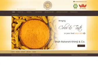 Shahrkturmeric.com(Shah Ratanshi Khimji and Co. for finest turmeric powder which) Screenshot