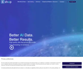 Shaip.com(End-to-End AI Data and Generative AI Platforms for AI/ML Model Training) Screenshot