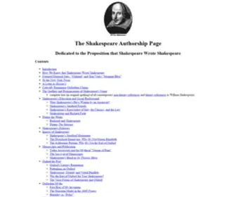 Shakespeareauthorship.com(Shakespeare Authorship) Screenshot
