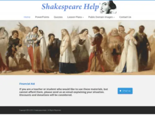 Shakespearehelp.com(William Shakespeare Biography) Screenshot