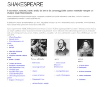 Shakespeareinitaly.it(William Shakespeare) Screenshot