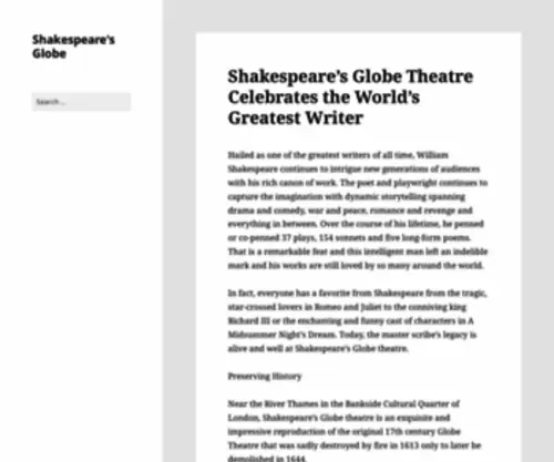 Shakespeares-Globe.org(Shakespeare's Globe) Screenshot
