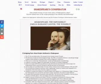 Shakespearesconspirator.com(Shakespeare Authorship) Screenshot