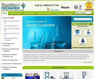 Shambhaviimpex.com(Testing Equipment Suppliers) Screenshot