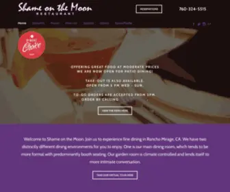 Shameonthemoon.com(Shame on the Moon Restaurant) Screenshot